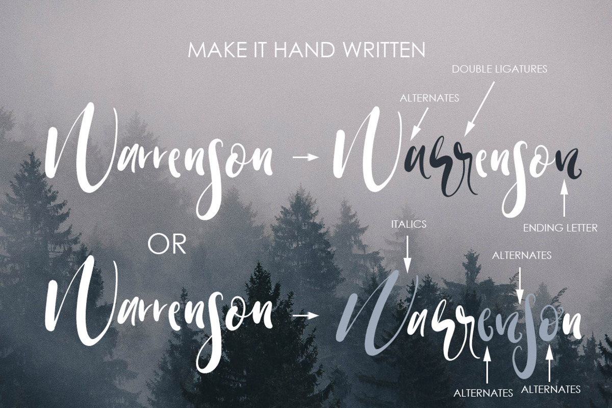 Warrenson Script Font, a Script Font by Creativeqube Design (Photo 12 of 19)