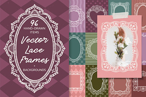 Hand Drawn Vector Lace Frames
