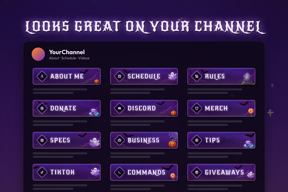 Halloween Twitch & Kick Panels, an Object Graphic by Gear Store (Photo 5 of 7)