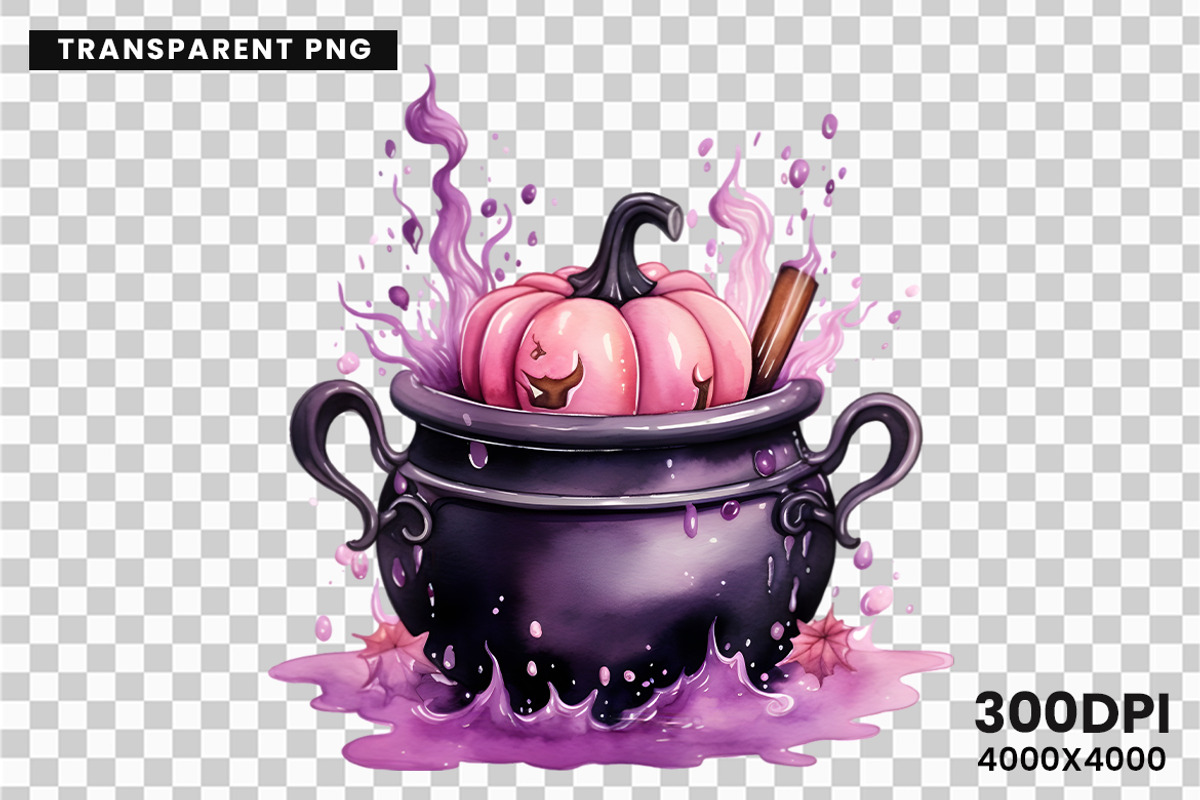 Halloween Pink Cauldron PNG Bundle, a Seasonal Illustration by Creative Arslan (Photo 7 of 7)