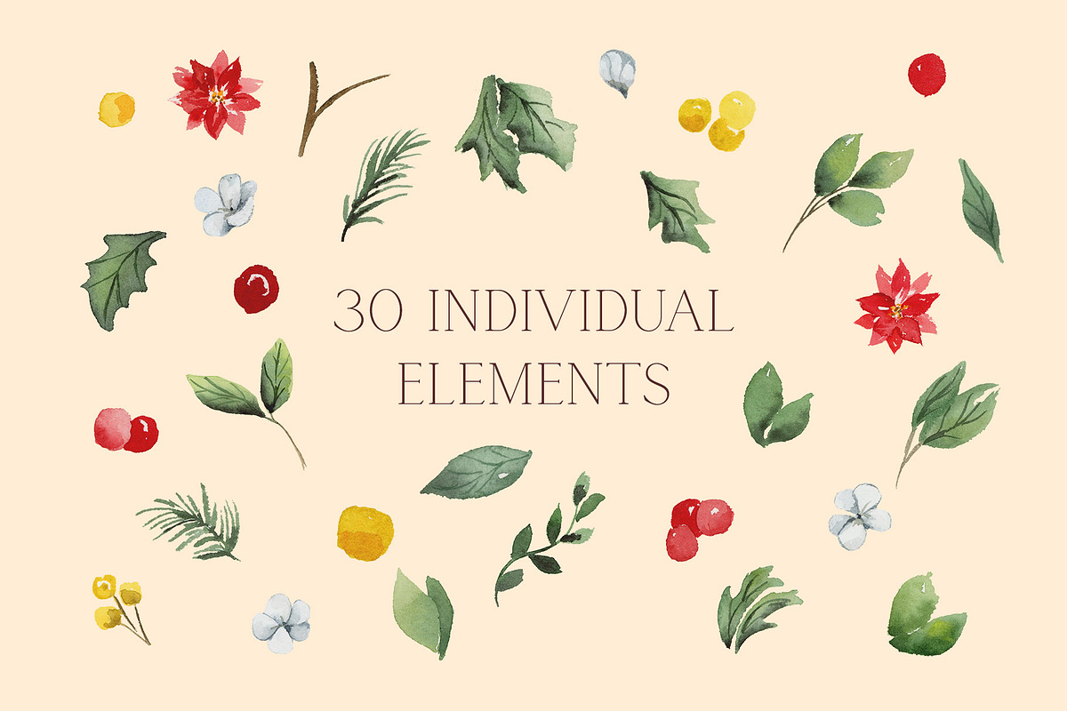 Winter Foliage Holiday Graphics, an Illustration by Lavender And Sea (Photo 4 of 4)