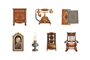 Antique Interior Collection, a Decorative Illustration by Deemak Daksina (Thumbnail 1 of 3)
