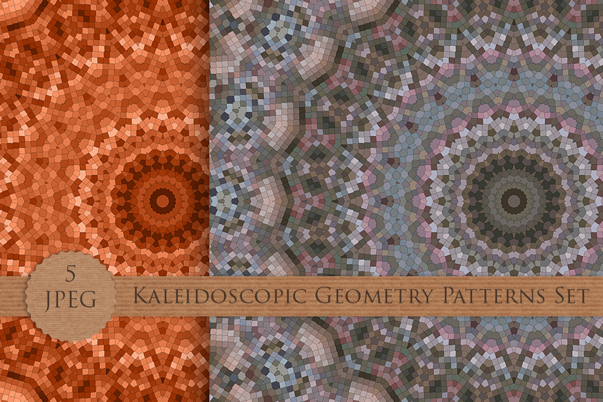 Kaleidoscopic Geometry Patterns Set, a Pattern Graphic by Futurel (Photo 4 of 4)