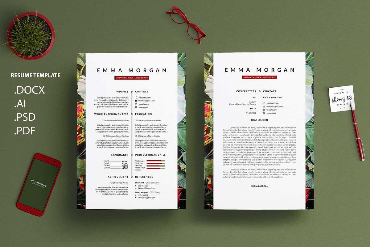 Banana Inflorescense Resume M, a Resume Template by Showy68 Template (Photo 1 of 5)