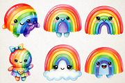 Cute Rainbow Character Clipart, an Illustration by RobertsArt (Thumbnail 4 of 7)