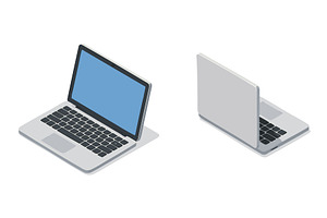 Isometric Vector Laptops in Two, a Technology Illustration by AlexArt