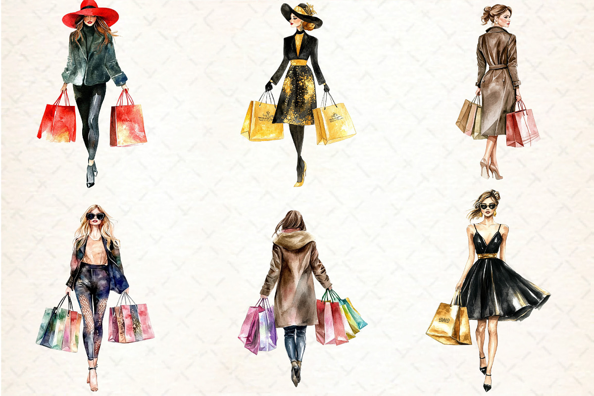 Black Friday Woman Shopping Clipart, an Illustration by DreamCafeArt (Photo 4 of 6)