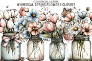 Whimsical Spring Flowers Clipart, an Illustration by designcity5 (Thumbnail 1 of 5)