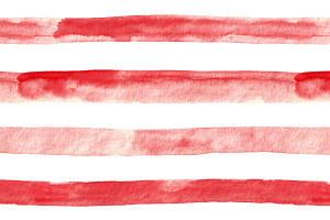 Watercolour Stripes In Red