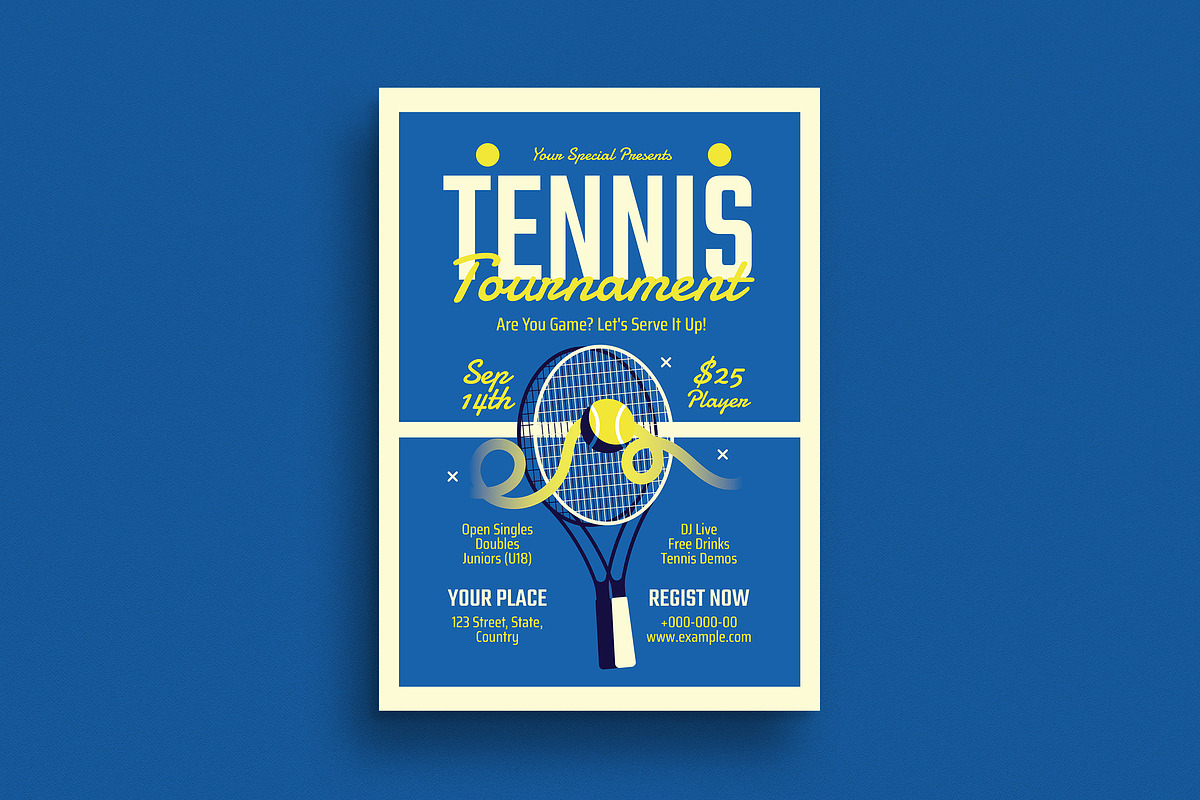 Tennis Tournament Event Flyer, a Flyer Template by Guuver (Photo 1 of 3)
