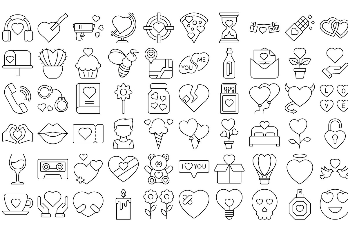 Love and Romance Vector Icons, a Solid Icon by Vector Portal (Photo 5 of 6)