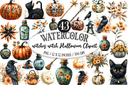 Witches witch Halloween Clipart, a Seasonal Illustration by Designking (Thumbnail 1 of 5)