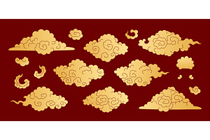 Paper cut Asian clouds collection, an Object Illustration by sceptical cactus