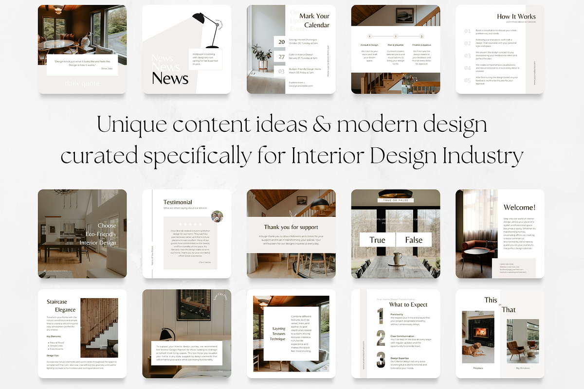 100 Interior Design Posts, a Social Media Template by PatternLab. (Photo 4 of 9)
