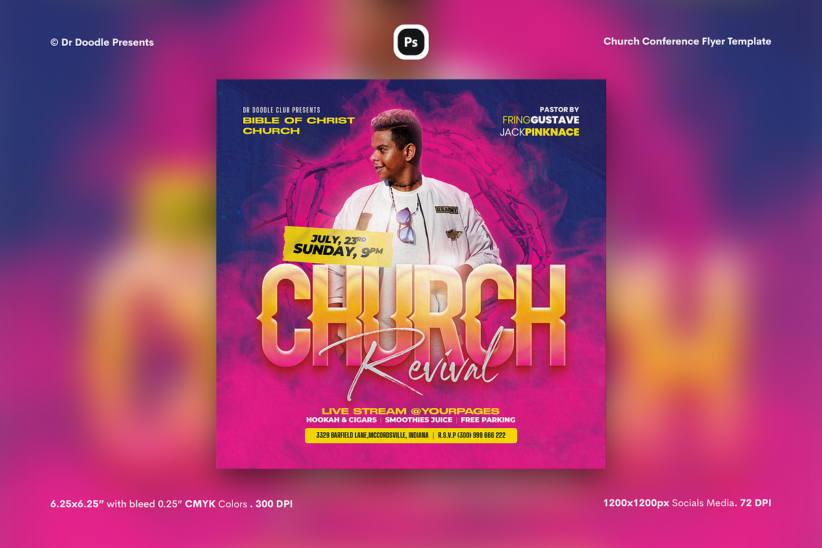 Church Conference Flyer,Social Media, a Flyer Template by iDoodle Studio