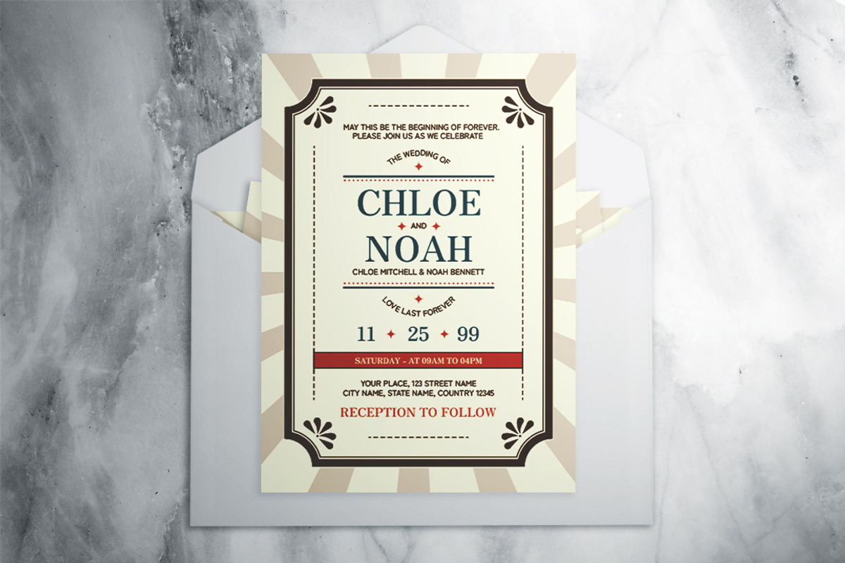 Vintage Wedding Invitation Suite, an Invitation Template by The Good Store (Photo 2 of 4)