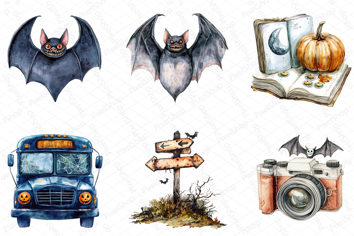 Spooky Halloween Travel Clipart, an Illustration by DreamPrint404 (Photo 3 of 5)