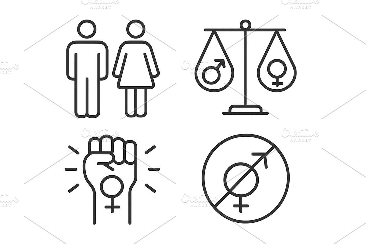 Set of web icons representing gender, a Person Illustration by ZinetroN