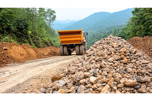 Heavy duty construction truck on, an Industrial Photo by Lermont51
