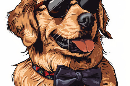 Cute funny stylish quirky golden ret, an Abstract Photo by Pixeness
