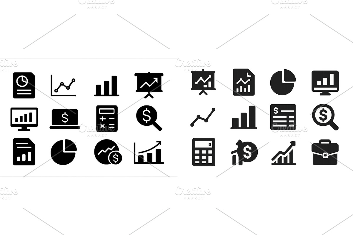 Graphics depicting various financial, an Object Illustration by ZinetroN