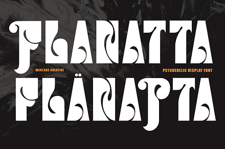 Flanatta Psychedelic Display Font, a Sans Serif Font by Maulana Creative