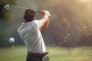 Golf player hitting golf ball, a Sports & Recreation Photo by AlyaAnd