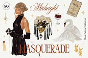 Midnight Masquerade Collection, a Decorative Illustration by divanovskaya_nv (Thumbnail 1 of 15)