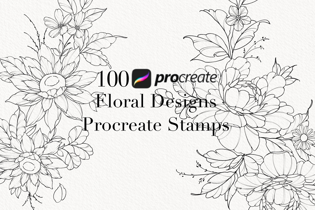 Procreate flower stamp, a Brush Add-On by AnnaPolitmerskaja (Photo 1 of 4)