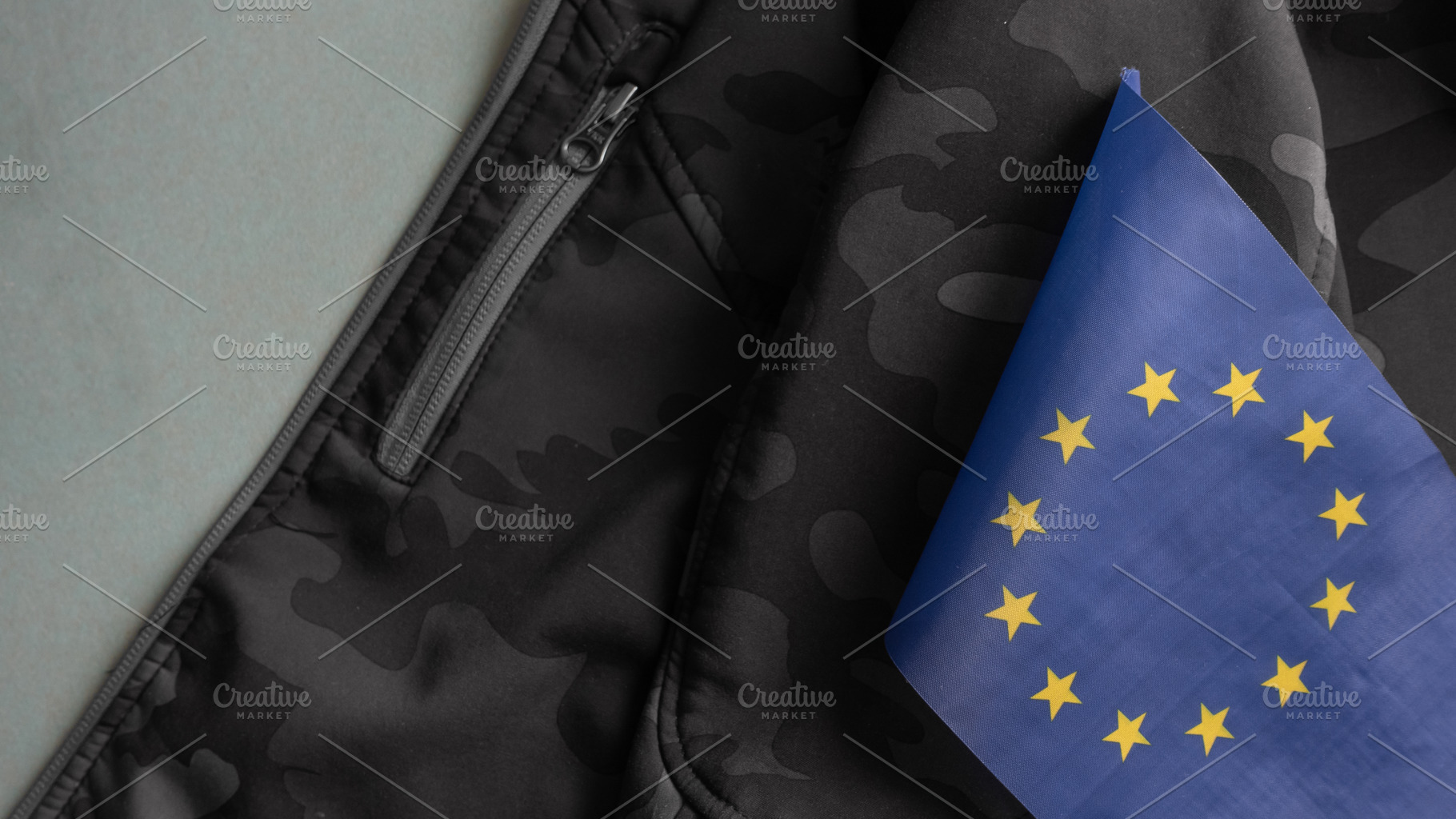 flag of European Union, a Photo by OleksandrRybitskyi