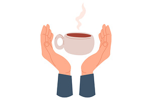 Two hands holding cup of aromatic, a Food Illustration by Vectorbuum