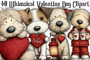 Whimsical Valentine Dog Clipart, an Illustration by Sublimation Artist (Thumbnail 1 of 6)