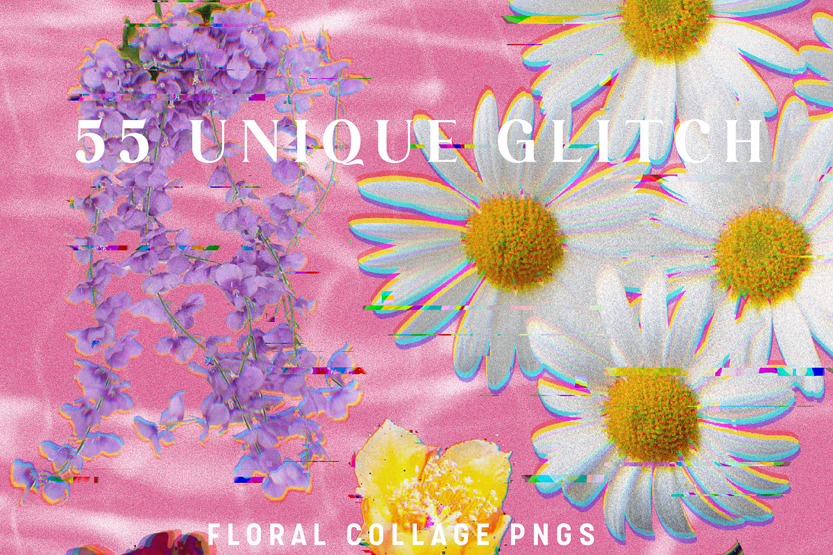 Pride Glitch Floral Collage Kit, an Object Graphic by Neon Wild (Photo 7 of 12)