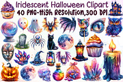 Iridescent Halloween Clipart, an Illustration by Sublimation Artist (Thumbnail 1 of 6)