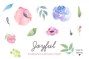 Joyful Rose - Floral Clipart