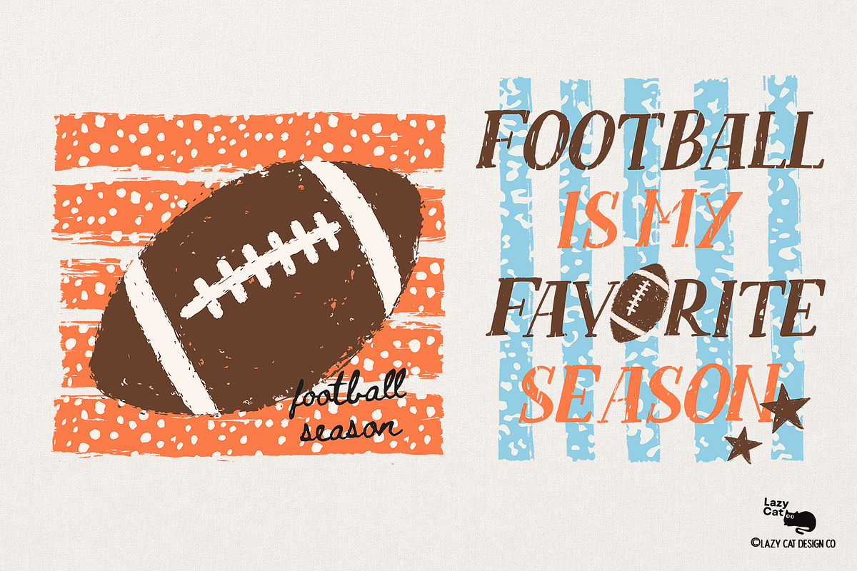 Football Brushstroke Designs, an Object Graphic by Lazy Cat (Photo 4 of 8)