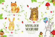 Watercolor woodland animals, an Animal Illustration by Autumn Breeze (Thumbnail 2 of 3)