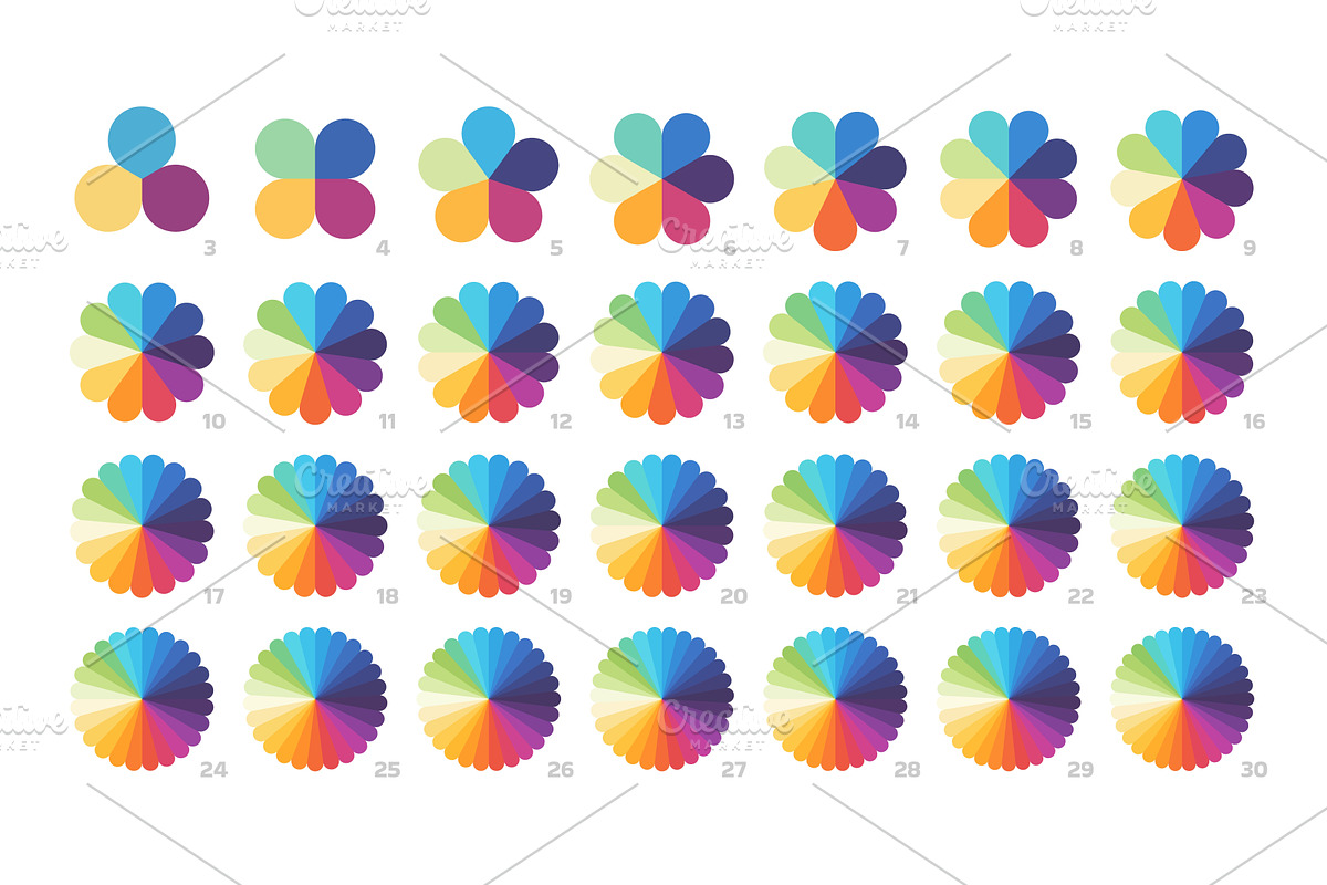 Infographic segmented flower pie, an Object Illustration by winwin.art