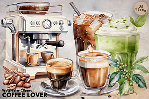 Coffee Lover Watercolor Coffee