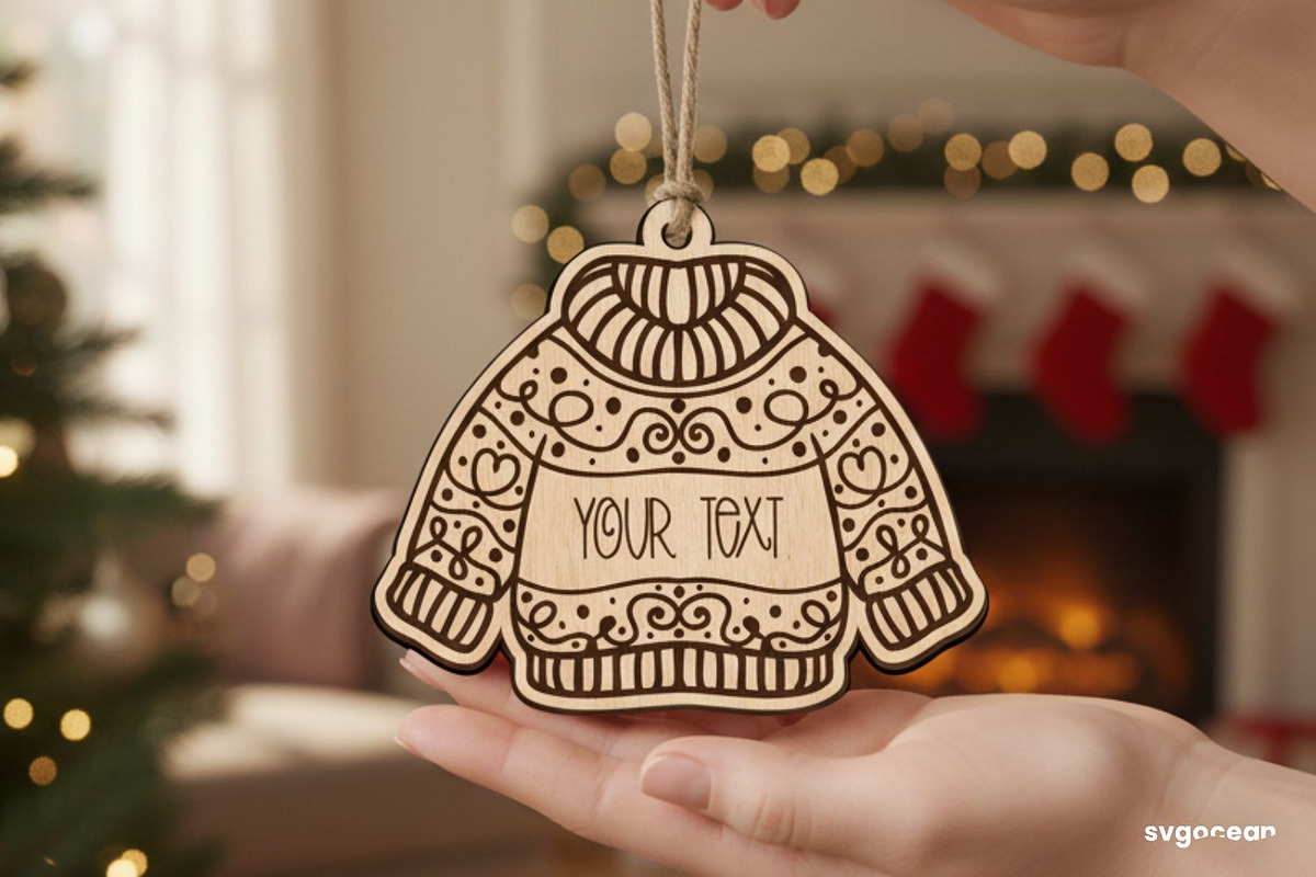 Christmas Sweater Ornaments SVG Bund, a Decorative Illustration by svgocean (Photo 6 of 9)