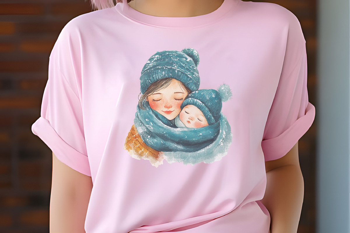 Pastel Teal Mother and Child Mothers, an Illustration by RobertsArt (Photo 3 of 7)