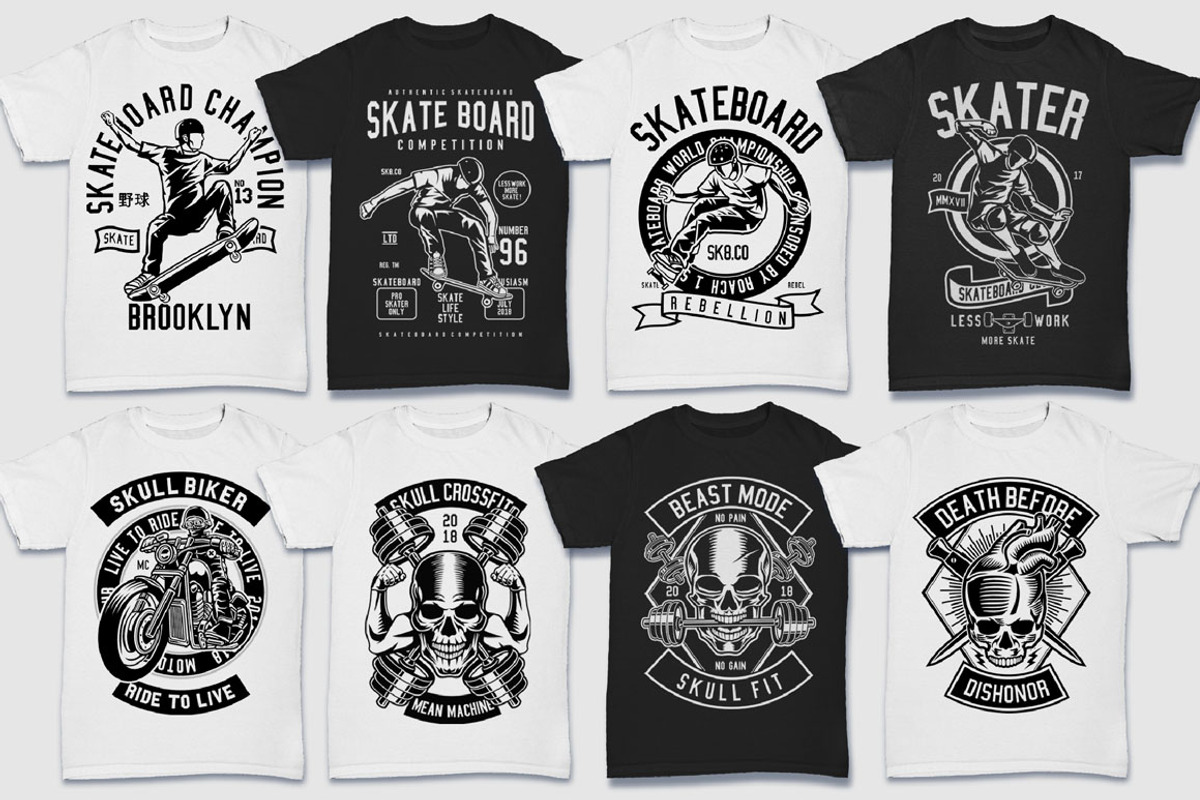 200 Vector Tshirt Designs ( B/W ), an Education Illustration by roach_graphic (Photo 21 of 27)