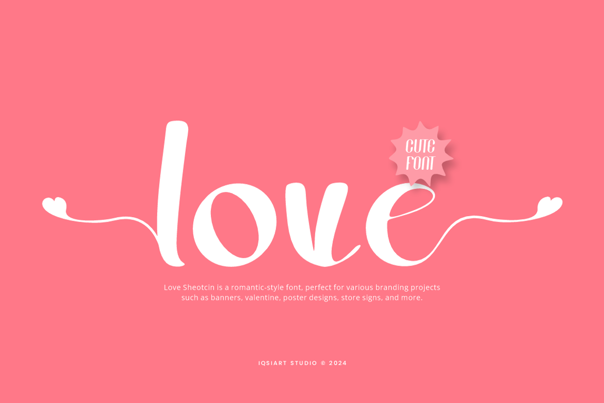 Love Sheotcin - Valentine Font, a Handwritten Font by Iqsiart Studio (Photo 3 of 8)