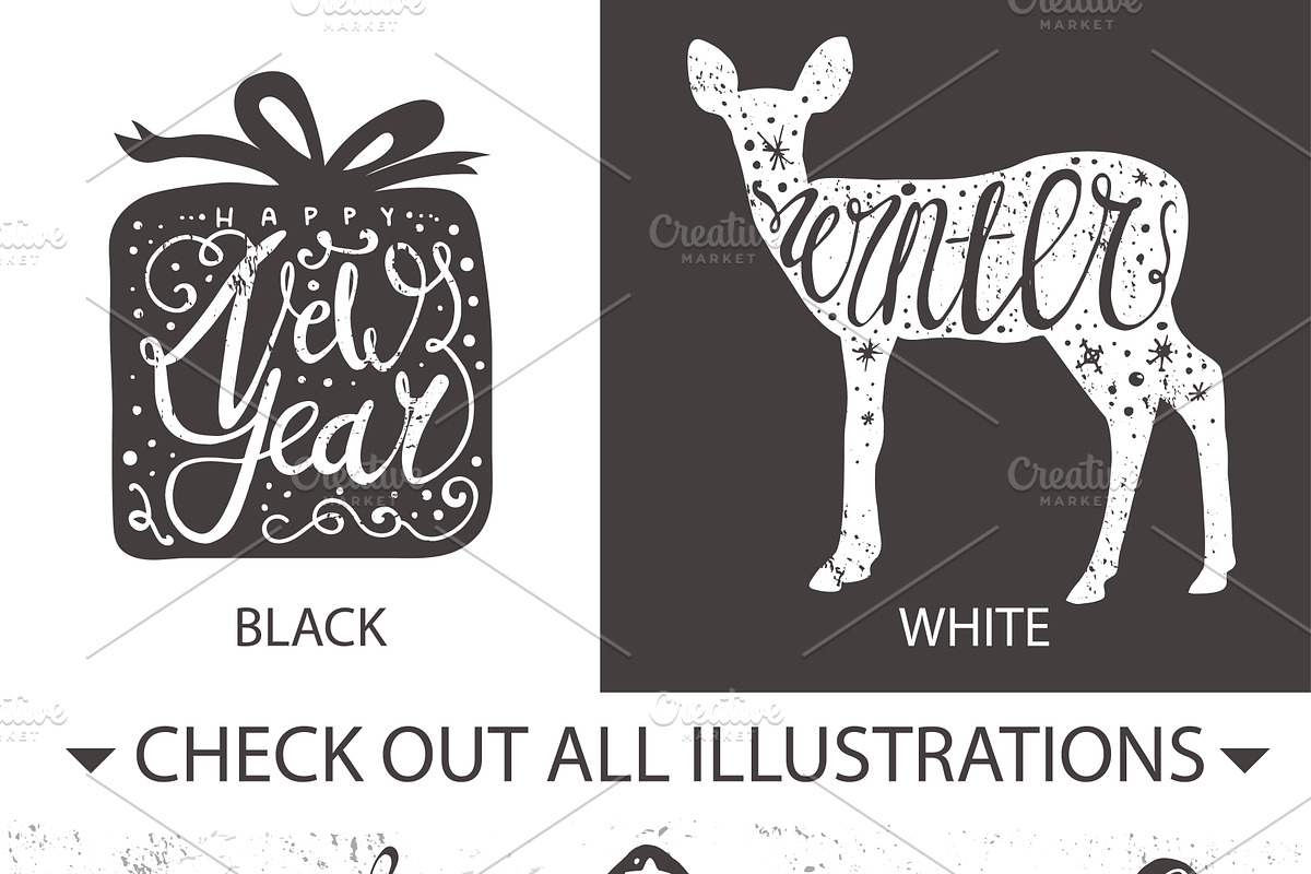 Lettering Christmas wishes in shapes, an Illustration by Eereen Studio (Photo 3 of 3)
