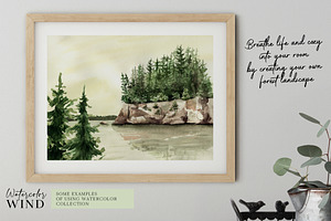 Forest Landscape Clipart Watercolor