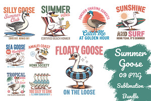 Summer Goose PNG Sublimation Bundle, an Object Graphic by GlitterCraft