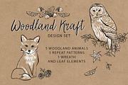 Woodland Kraft Design Set, an Animal Illustration by Doodle Dibs (Thumbnail 1 of 5)