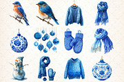 Watercolor Blue Winter PNG, an Illustration by Libby Wishes (Thumbnail 2 of 7)