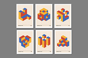 3D Geometry Printable Wall Art Set, a Background Graphic by C Design Studio (Thumbnail 14 of 28)