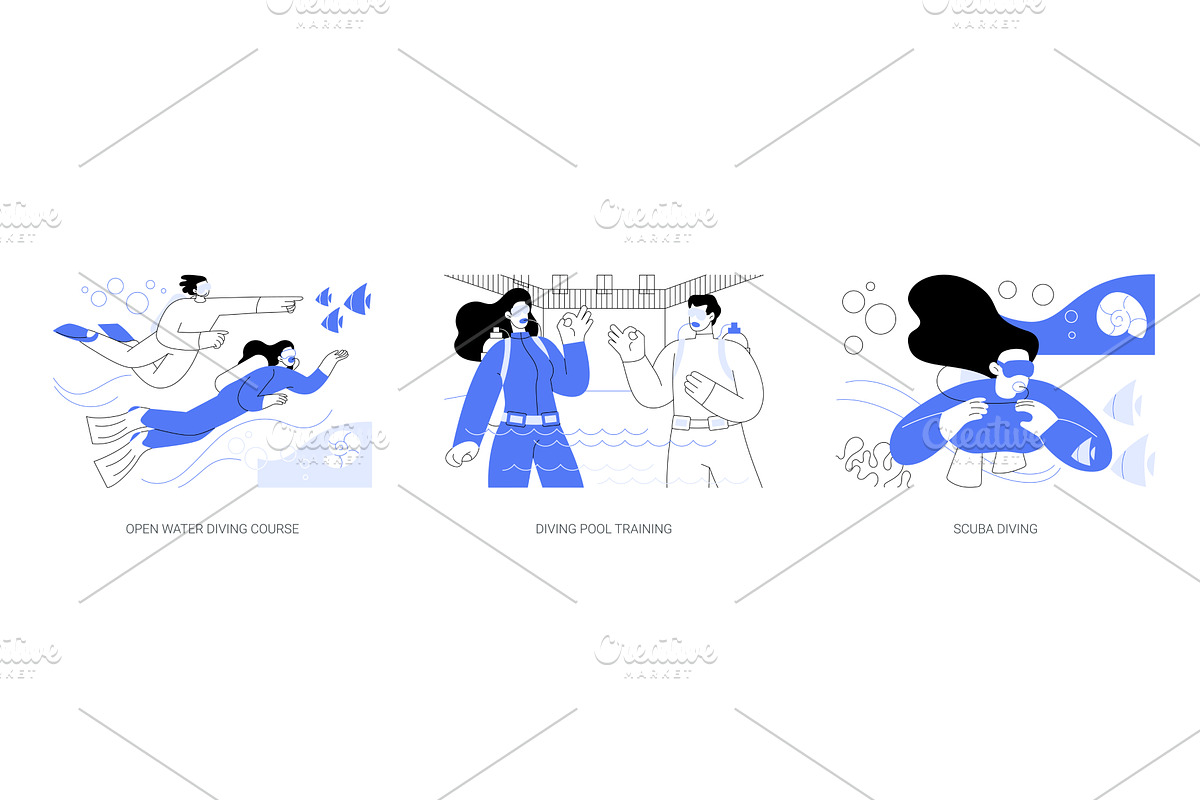 Diving school isolated cartoon, a Person Illustration by Visual Generation